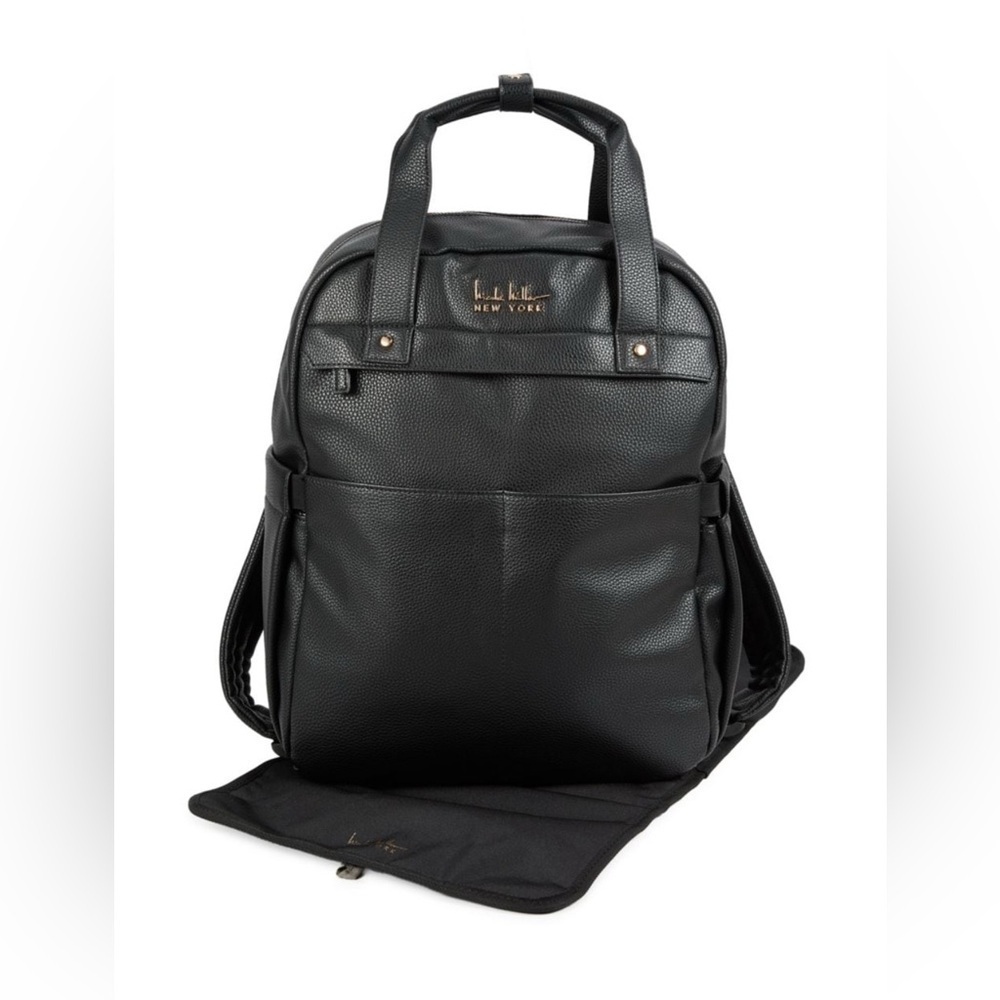NEW Nicole Miller Black Diaper Bag Backpack